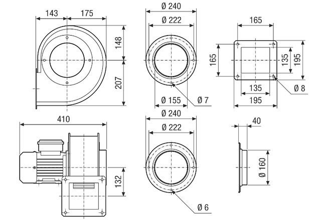 Radialgebläse GRM 16/2 D Ex