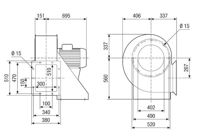 Radialgebläse GRM HD 45/6 Ex