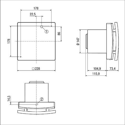 Kleinraumventilator AKE 150/1