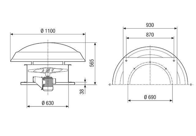 Axial-Dachventilator DAD 63/4