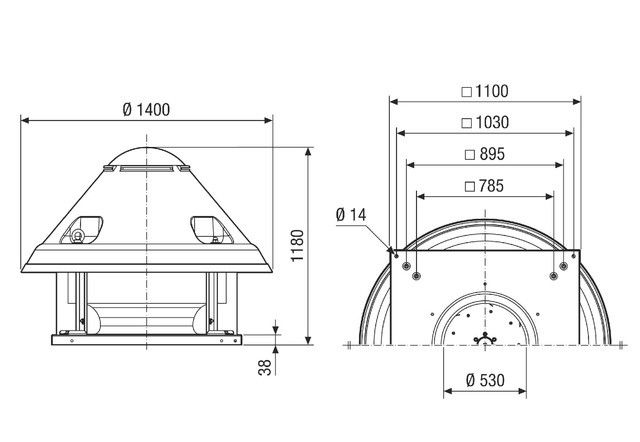Radial-Dachventilator DRD H 90/6