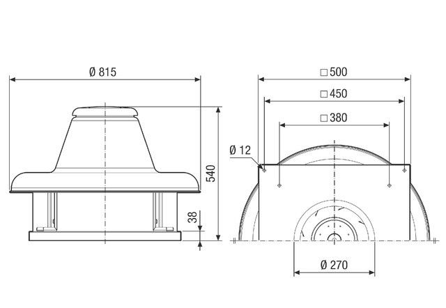 Radial-Dachventilator DRD HT 35/4