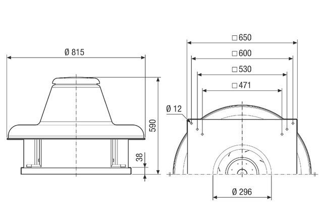 Radial-Dachventilator DRD HT 40/4