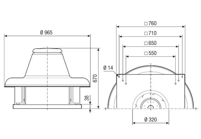 Radial-Dachventilator DRD HT 50/4