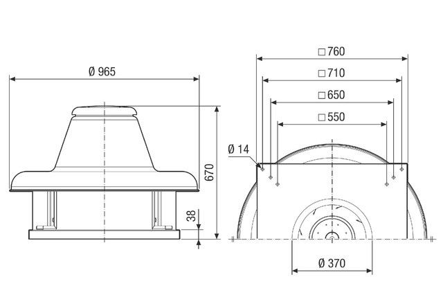 Radial-Dachventilator DRD HT 56/6