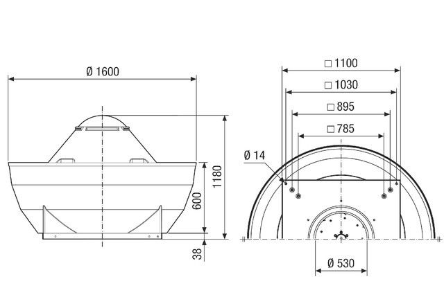 Radial-Dachventilator DRD V 90/6
