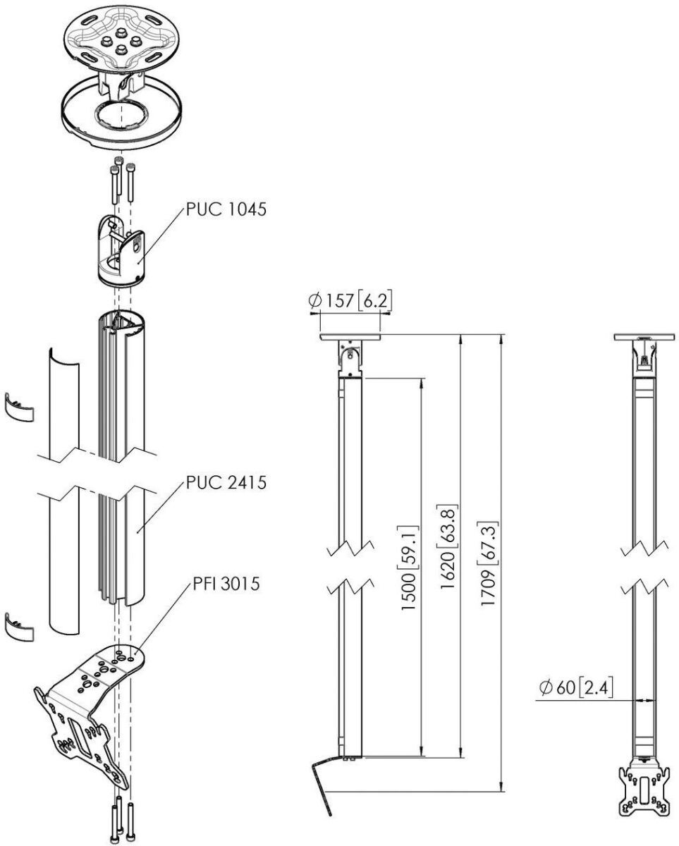 Einzelprofil VESA 100x100 CT241511 sw