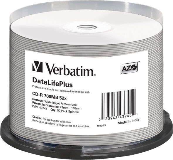 CD-R 80min/700MB/52x VERBATIM 43745(VE50) CD-R 80min/700MB/52x VERBATIM 43745(VE50)
