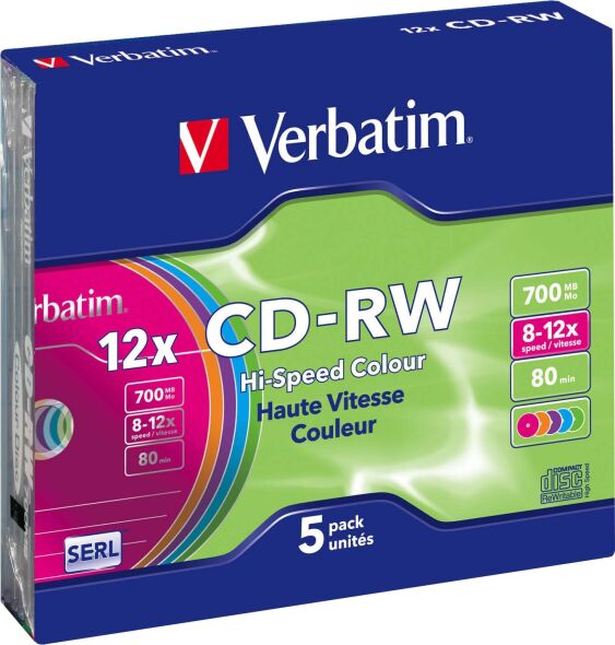 CD-RW 80Min/700MB/8-12 VERBATIM 43167(VE5) CD-RW 80Min/700MB/8-12 VERBATIM 43167(VE5)