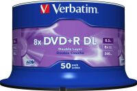 DVD+R DL 8.5GB/240Min/8x VERBATIM 43758(VE50)