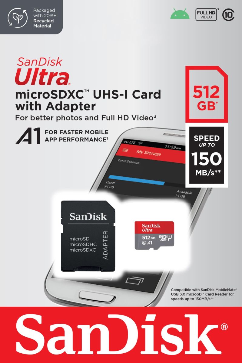 microSDXC Card 512GB SDSQUAC-512G-GN6MA microSDXC Card 512GB SDSQUAC-512G-GN6MA