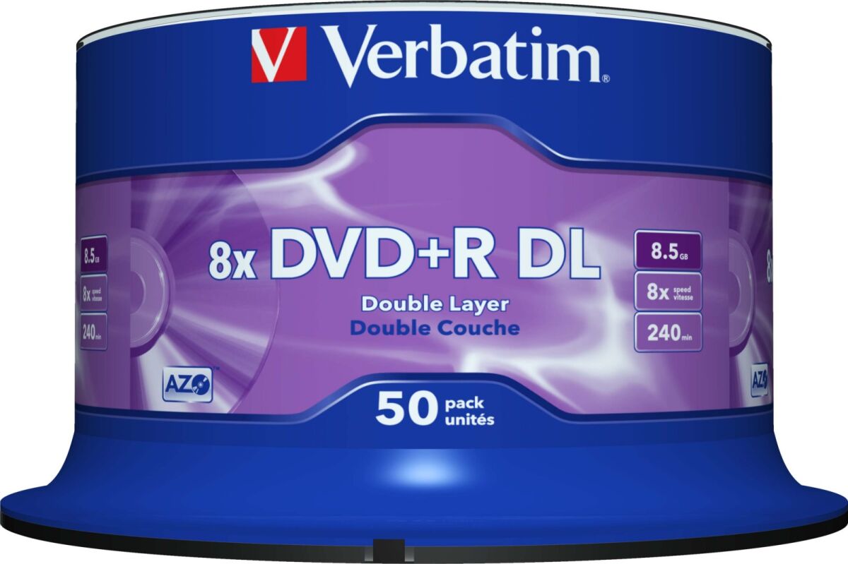 DVD+R DL 8.5GB/240Min/8x VERBATIM 43758(VE50)
