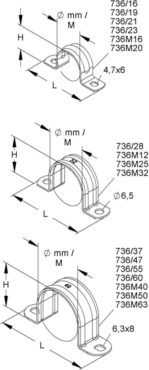 Befestigungsschelle 736/23