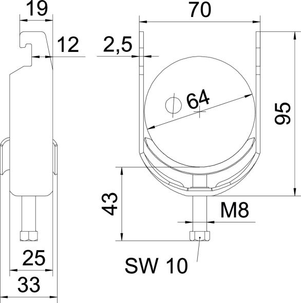 Bügelschelle BS-U1-M-64 A4 Bügelschelle BS-U1-M-64 A4