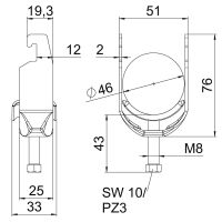 Bügelschelle BS-U1-M-46 A2