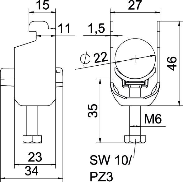 Bügelschelle BS-N1-K-22 A2