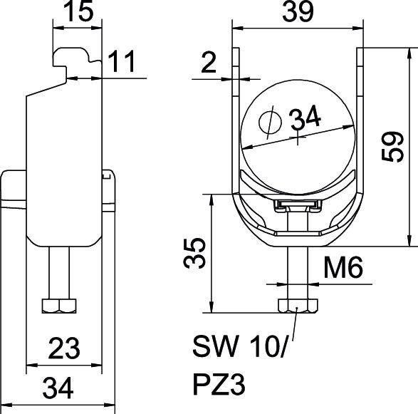 Bügelschelle BS-N1-K-34 A2