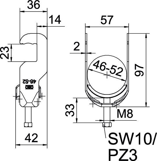 Bügelschelle BS-RS1-M-52 FT