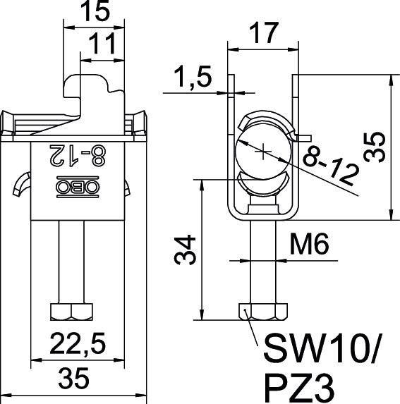 Bügelschelle BS-SAS-M-12 A2