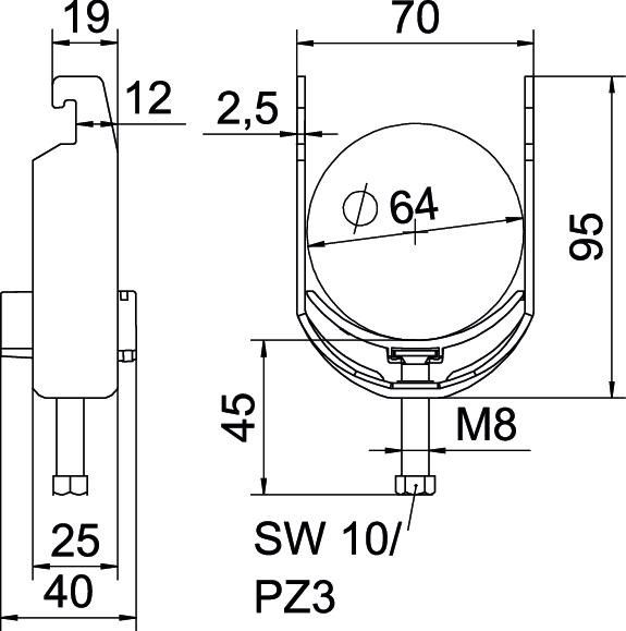Bügelschelle BS-U1-K-64 FT