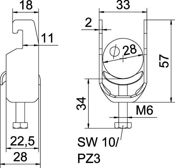 Bügelschelle BS-U1-M-28 FT