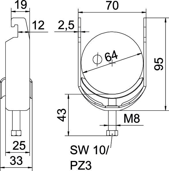 Bügelschelle BS-U1-M-64 A4