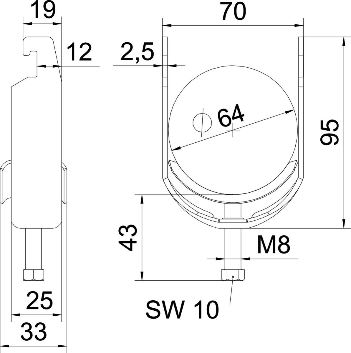 Bügelschelle BS-U1-M-64 A4