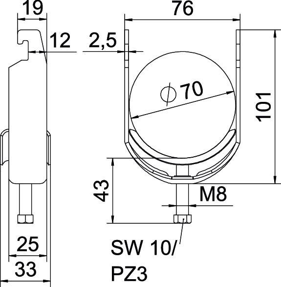 Bügelschelle BS-U1-M-70 A4