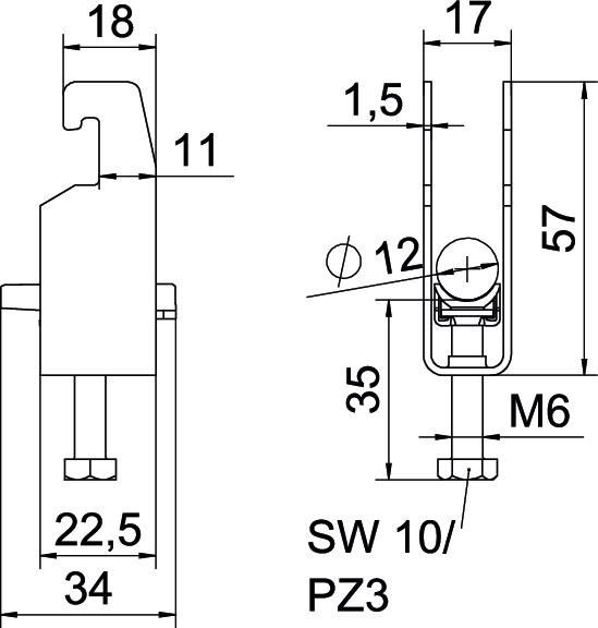 Bügelschelle BS-U2-K-12 FT