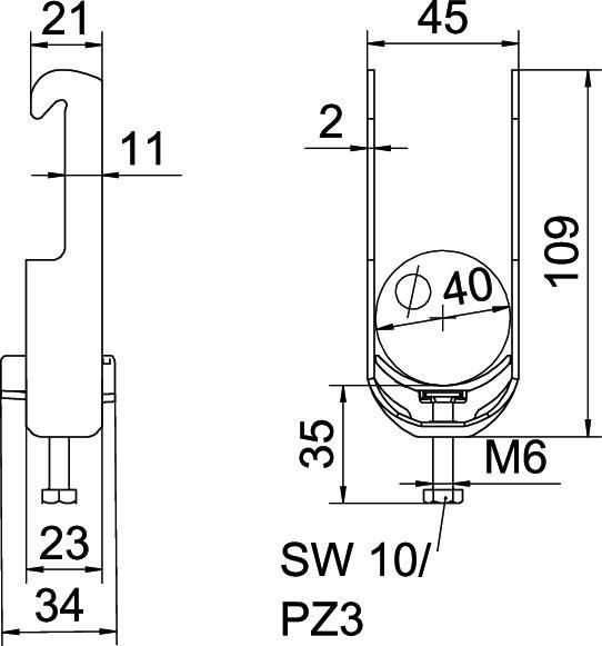 Bügelschelle BS-W1-K-40 A2