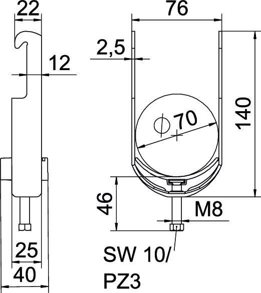 Bügelschelle BS-W1-K-70 FT