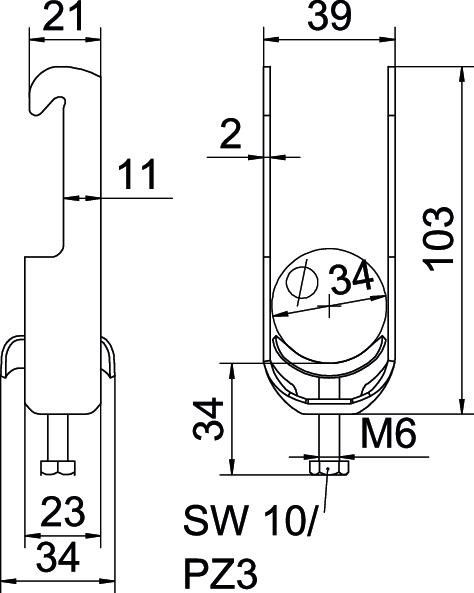 Bügelschelle BS-W1-M-34 A2