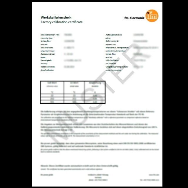 ISO-Kalibrierzertifikat ZC0004 ISO-Kalibrierzertifikat ZC0004