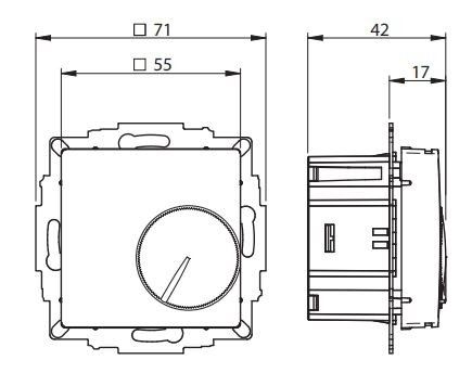 UP-Raumregler 5-30C AC230V UTE 1770-Alu-55