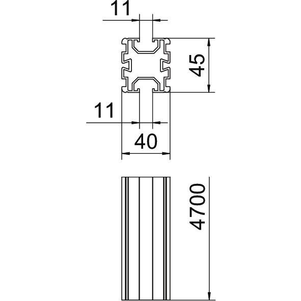 Trägerprofil TP 45 4700 ALU