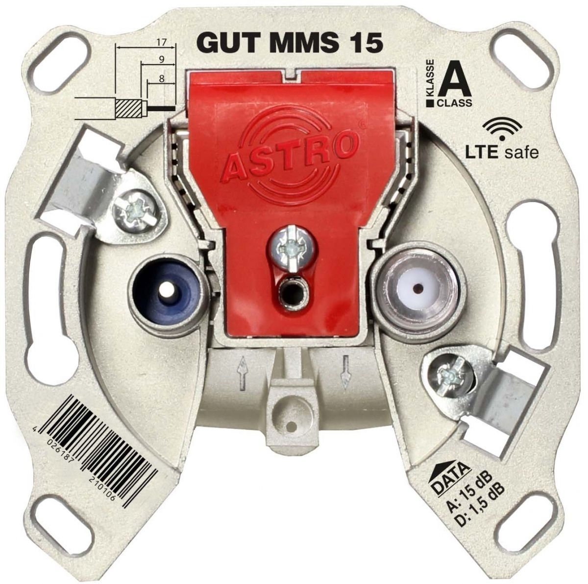 BK-Modem-Durchgangsdose GUT MMS 15 BK-Modem-Durchgangsdose GUT MMS 15