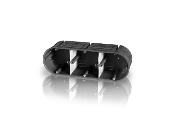 Unterputzgerätedose, massiv, 3-fach 3x Ø 60, t=63mm UP30 Unterputzgerätedose, massiv, 3-fach 3x Ø 60, t=63mm UP30
