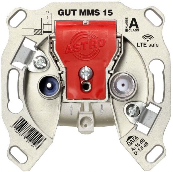 BK-Modem-Durchgangsdose GUT MMS 15 BK-Modem-Durchgangsdose GUT MMS 15