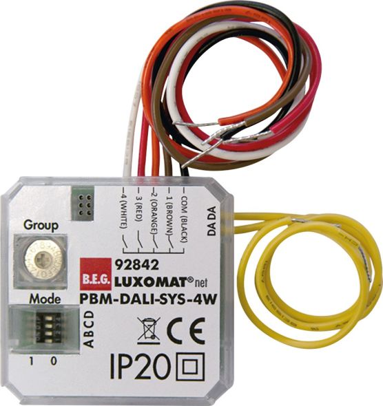 Tasterschnittstelle PBM-DALI-SYS-4W weiß Tasterschnittstelle PBM-DALI-SYS-4W weiß