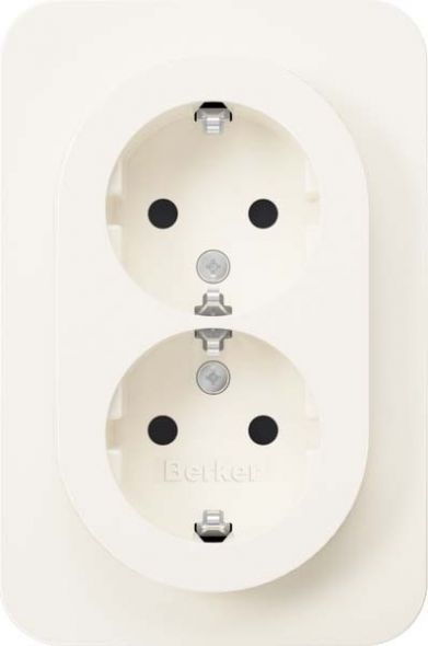 SCHUKO-Doppelsteckdose 47592089 polarweiß glänzend SCHUKO-Doppelsteckdose 47592089 polarweiß glänzend
