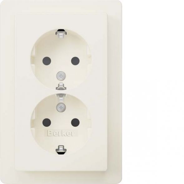 SCHUKO-Doppelsteckdose 47596089 polarweiß samt SCHUKO-Doppelsteckdose 47596089 polarweiß samt