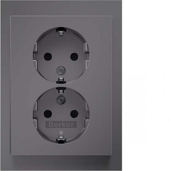 SCHUKO-Doppelsteckdose 47597004 edelstahl matt SCHUKO-Doppelsteckdose 47597004 edelstahl matt