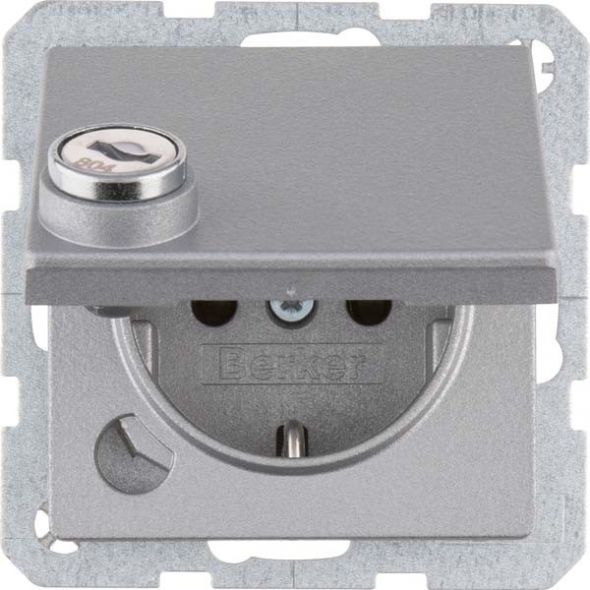 SCHUKO-Steckdose 41636084 alu samt lackiert SCHUKO-Steckdose 41636084 alu samt lackiert