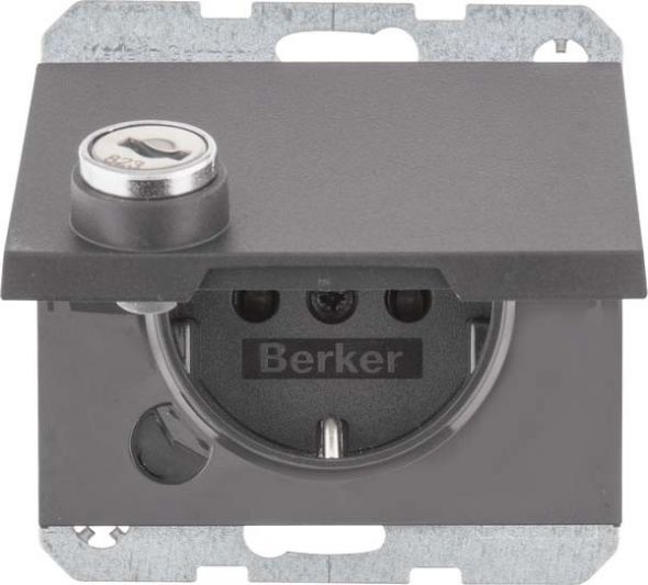 SCHUKO-Steckdose 47637006 anthrazit matt lackiert SCHUKO-Steckdose 47637006 anthrazit matt lackiert