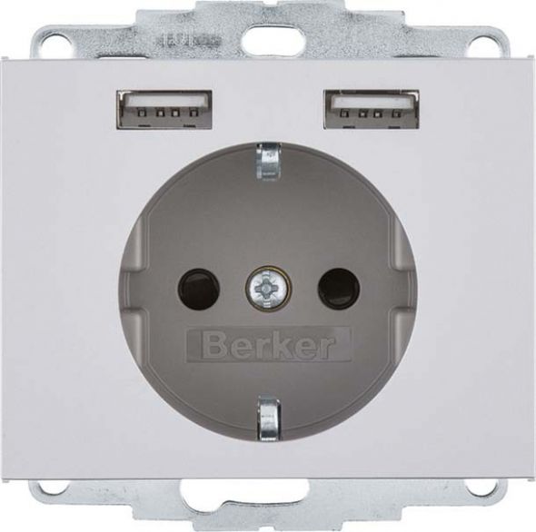 SCHUKO/USB-Steckdose 48037003 alu matt lackiert SCHUKO/USB-Steckdose 48037003 alu matt lackiert