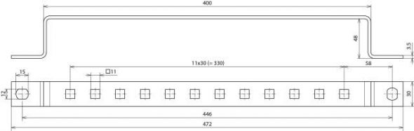 Erdungsschiene ES 12AP 11X11 V2A