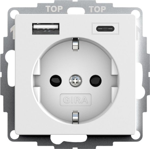 System 55 USB-Steckdose / USB-Spannungsvers. 2 fach 245927 reinweiß seidenmatt System 55 USB-Steckdose / USB-Spannungsvers. 2 fach 245927 reinweiß seidenmatt