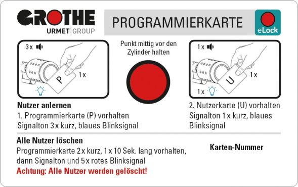 Programmierkarte Program.karte eLock Programmierkarte Program.karte eLock