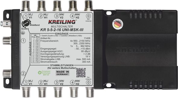 Unicable Multischalter KR5-5-2-16UNI-MSKIII