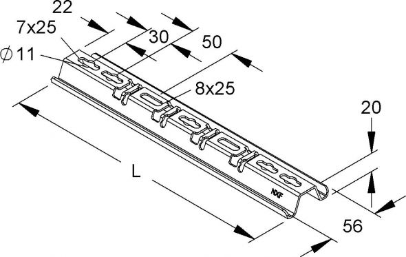 Gitterrinnen-Tragwinkel GTTWDL 400 S